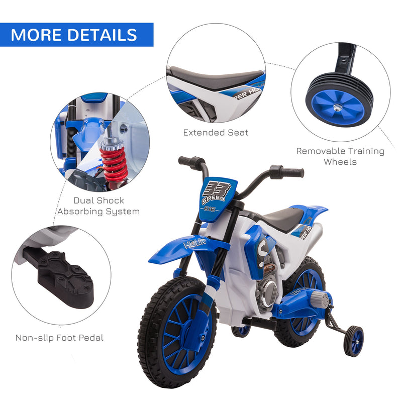 Load image into Gallery viewer, 12V Rechargeable Dirt Bike Toy with Training Wheels - Perfect for Little Riders!
