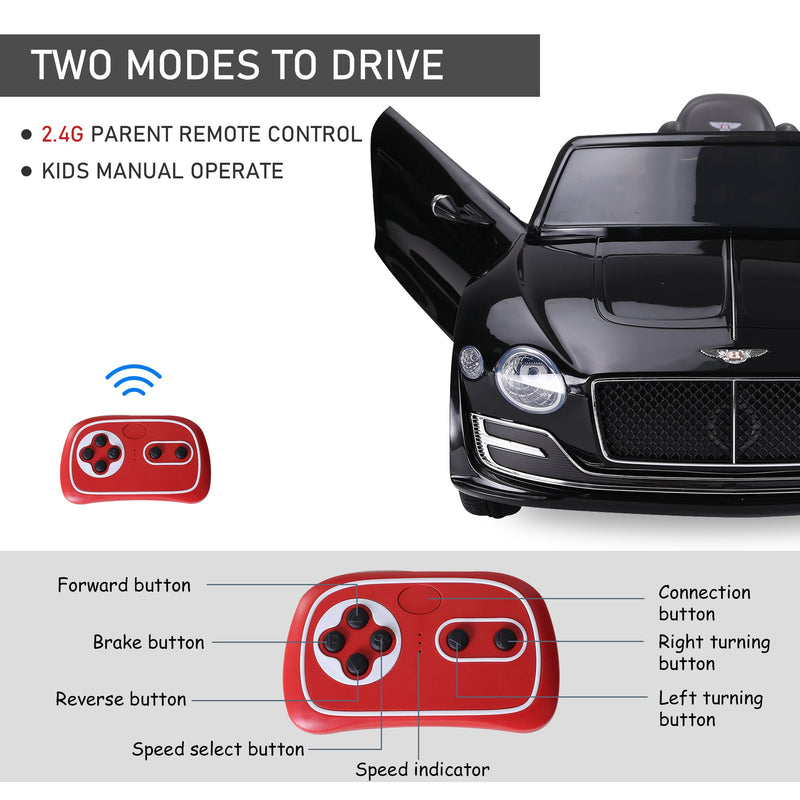 Load image into Gallery viewer, Licensed 12V Bentley Ride On Car for Kids with Parent Remote Control - Black
