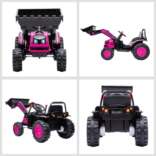 Excavator 6V Battery Tractor with Music and Headlight for Kids' Riding Fun