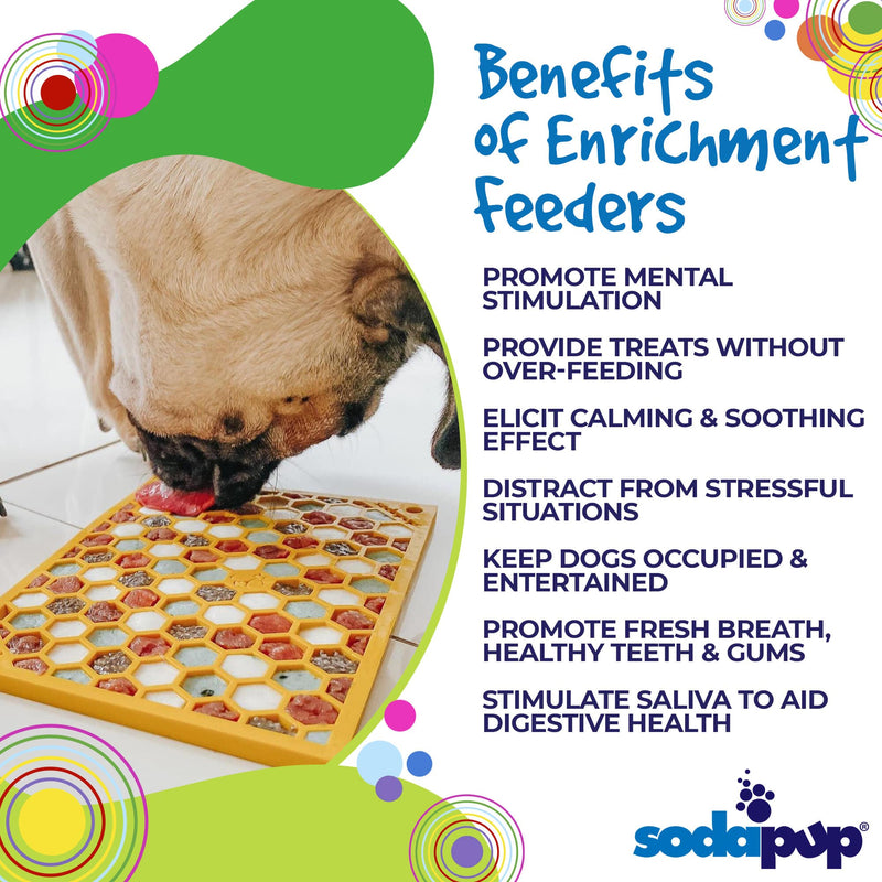 Load image into Gallery viewer, Honeycomb eMat - Enrichment Lick Mat for Dogs and Cats | eMat Enrichment Toy for Anxiety Relief | SodaPup
