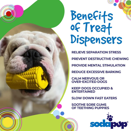 Corn on the Cob Dog Toy - Durable Rubber Treat Dispenser | USA Made