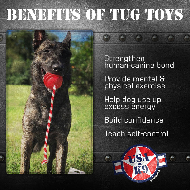 Load image into Gallery viewer, USA-K9 Stars and Stripes Rubber Dog Toy | K9 Handler Reward Toy | Red | USA Made
