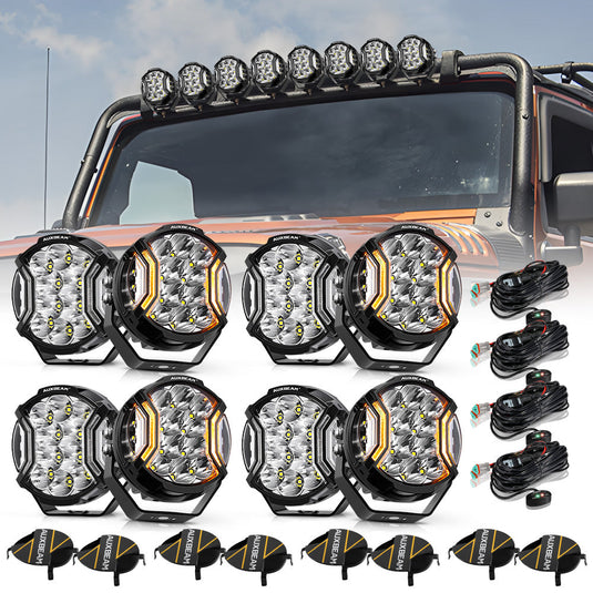 V-ULTRA Series LED Side Shooter Amber/White Pod Lights with Amber DRL