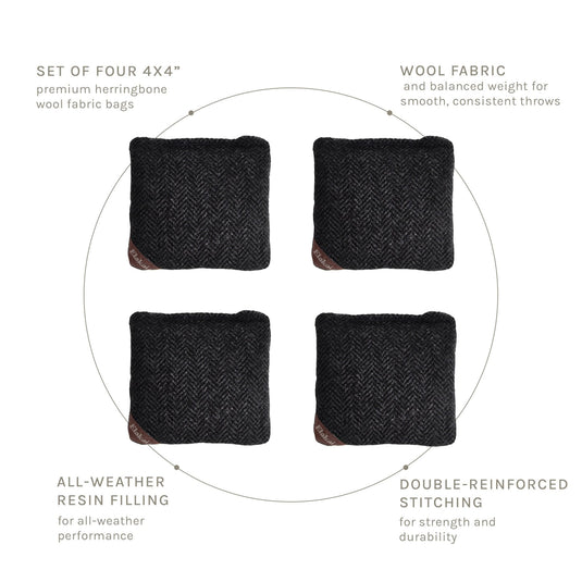 4-in Travel Herringbone Cornhole Bags | Premium All-Weather Collection