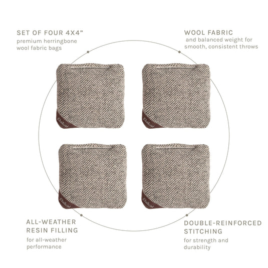 4-in Travel Herringbone Cornhole Bags | Premium All-Weather Collection