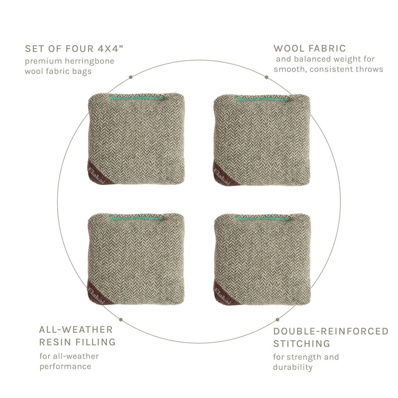 Load image into Gallery viewer, 4-in Travel Herringbone Cornhole Bags | Premium All-Weather Collection

