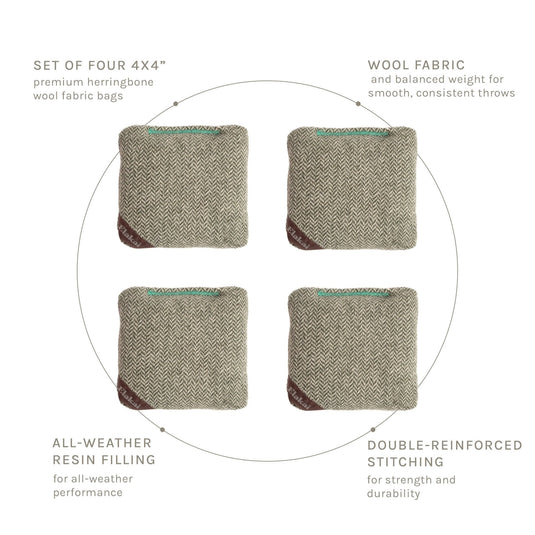 4-in Travel Herringbone Cornhole Bags | Premium All-Weather Collection