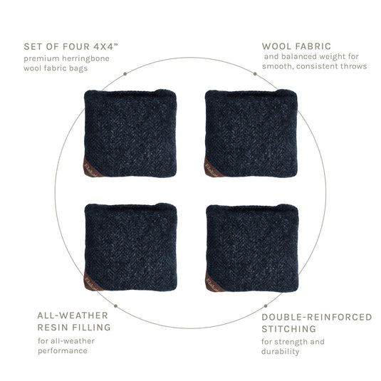 4-in Travel Herringbone Cornhole Bags | Premium All-Weather Collection