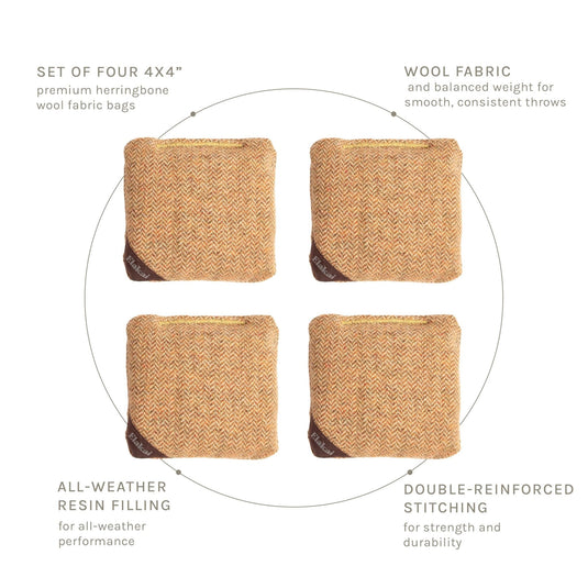 4-in Travel Herringbone Cornhole Bags | Premium All-Weather Collection