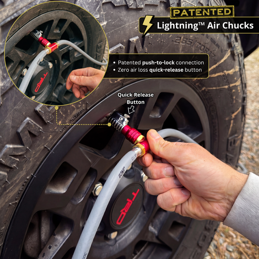 Rapid 4-Tire Inflation/Deflation System with Lightning™ Air Chucks | Multi-Tire Inflator/Deflator 4-Way Hose Kit for Off Road 4x4