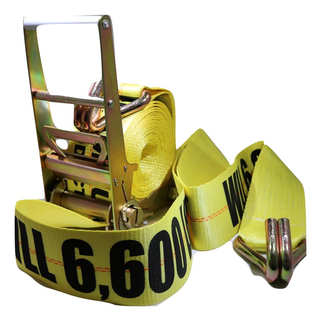 4" x 30 Ft Heavy Duty Flatbed Ratchet Strap w/ Wire Hooks