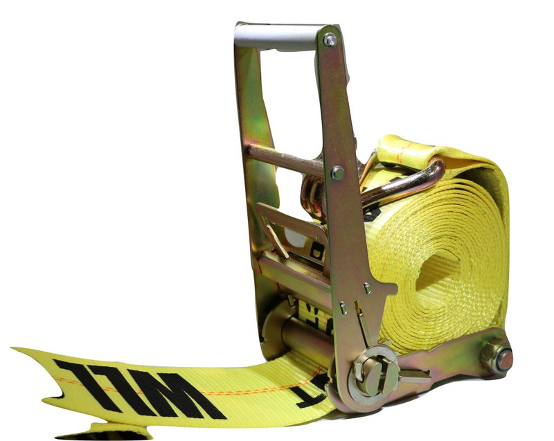 Load image into Gallery viewer, 4&quot; x 30 Ft Heavy Duty Flatbed Ratchet Strap w/ Wire Hooks
