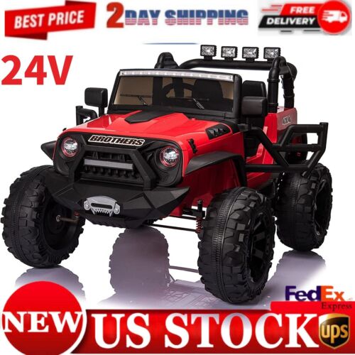 400W 2-Seater Electric Jeep for Kids with LED Lights and 3-Speed Options