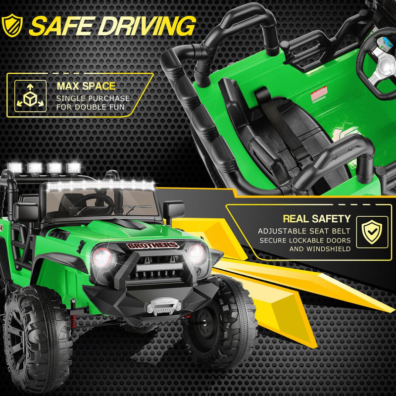 Load image into Gallery viewer, 400W 2-Seater Electric Ride-On Jeep for Kids with LED Lights - 24V
