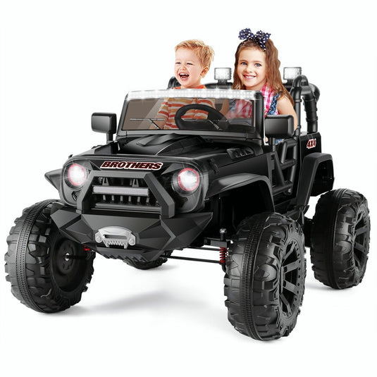 400W 2-Seater Electric Ride-On Jeep for Kids with LED Lights and 24V Battery