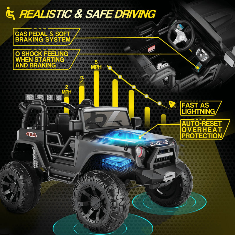 Load image into Gallery viewer, 400W 2-Seater Electric Ride-On Jeep for Kids with LED Lights and 24V Battery
