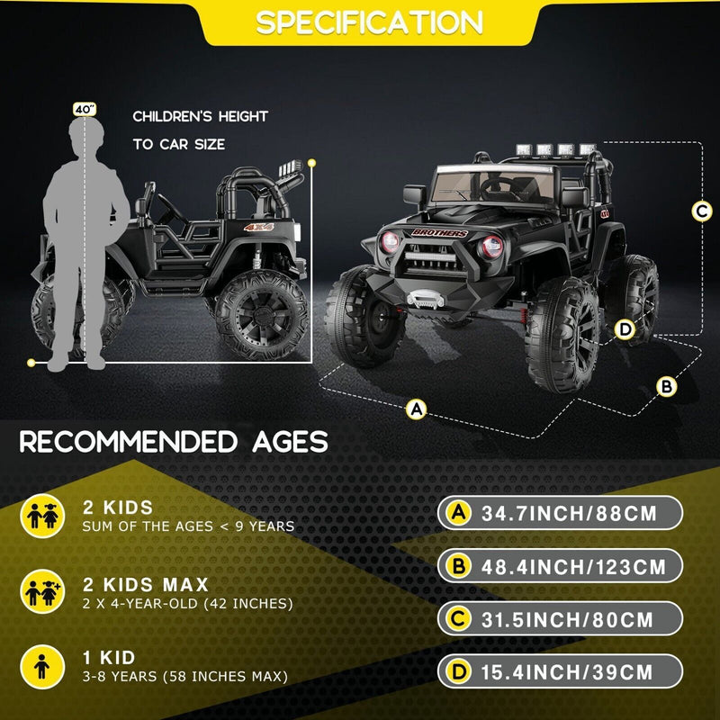 Load image into Gallery viewer, 400W 2-Seater Electric Ride-On Jeep for Kids with LED Lights and 24V Battery
