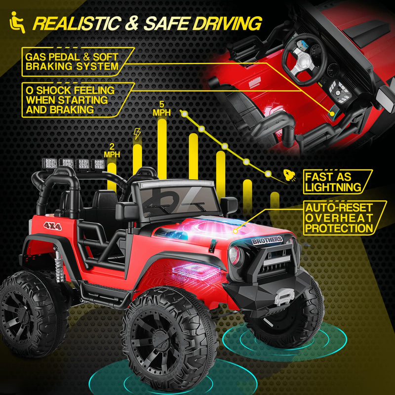 Load image into Gallery viewer, 400W 2-Seater Electric Ride-On Jeep for Kids with LED Lights and 24V Battery
