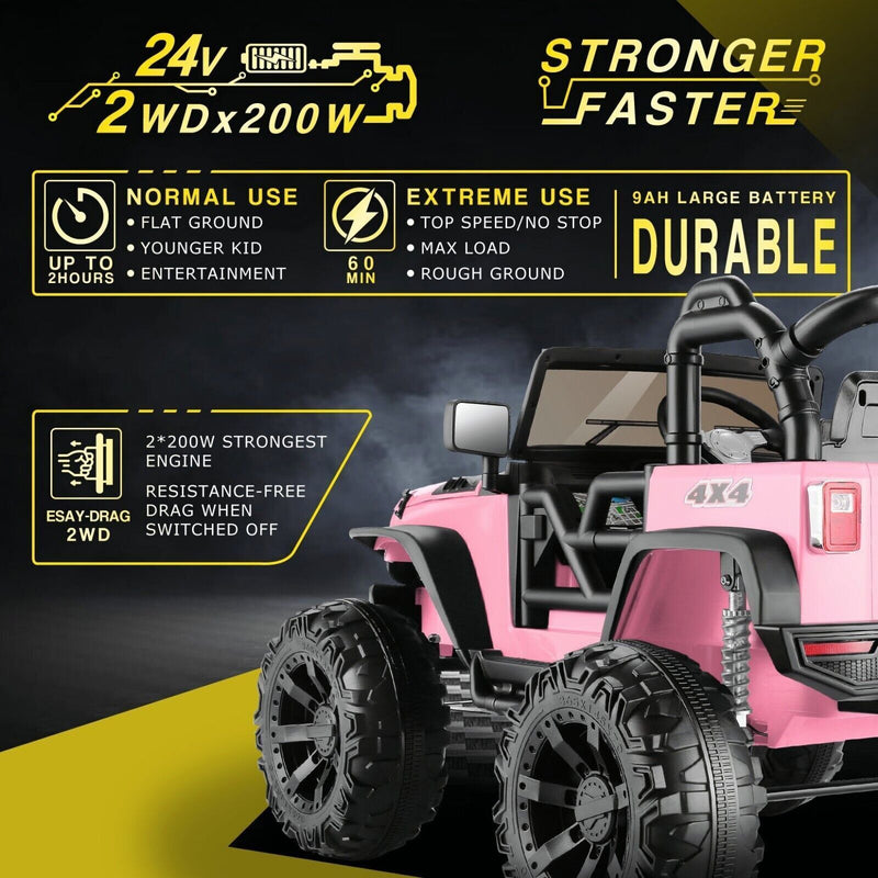 Load image into Gallery viewer, 400W 2-Seater Electric Ride-On Jeep for Kids with LED Lights and 24V Battery
