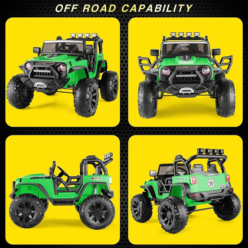 Load image into Gallery viewer, 400W 2-Seater Electric Ride-On Truck with LED Lights for Kids - 24V Jeep Car
