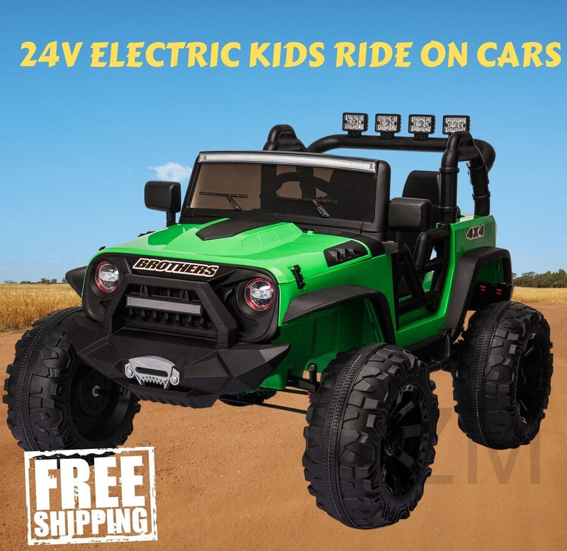 Load image into Gallery viewer, 400W 2-Seater Electric Ride-On Truck with LED Lights for Kids - 24V Jeep Car
