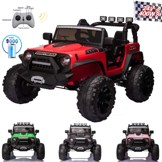 400W 24V 2-Seater Electric Ride-On Truck for Kids with Parent Remote Control and MP3 Player