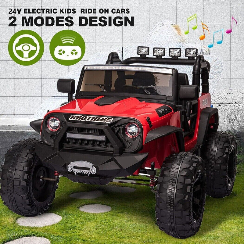 Load image into Gallery viewer, 400W Kids Electric Car JEEP with Remote Control - 24V 9Ah Battery - Red
