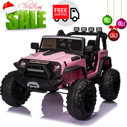400W 2-Seater Electric Ride-On Truck for Kids with Remote Control and LED Lights