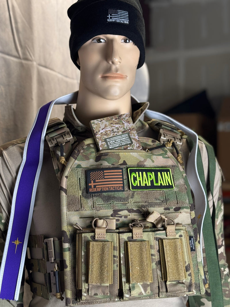 Load image into Gallery viewer, CHAPLAIN Patches (4” x 10”) and (2”x4”) Hook and Loop
