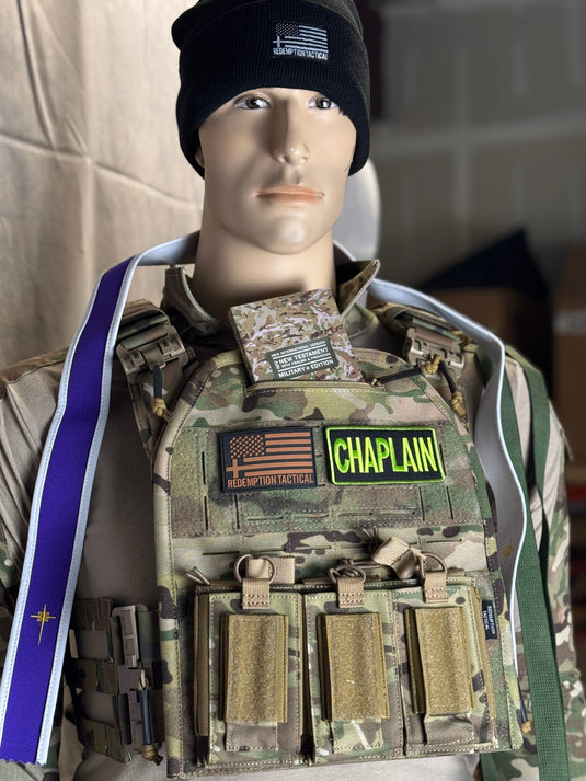 CHAPLAIN Patches (4” x 10”) and (2”x4”) Hook and Loop