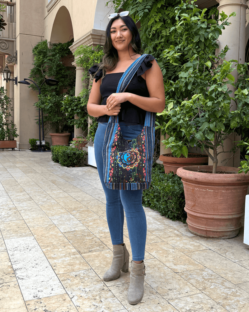 Load image into Gallery viewer, Kathmandu Collection Yin Yang Print Hobo Bag

