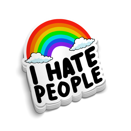 I Hate People - Hard Hat Decal