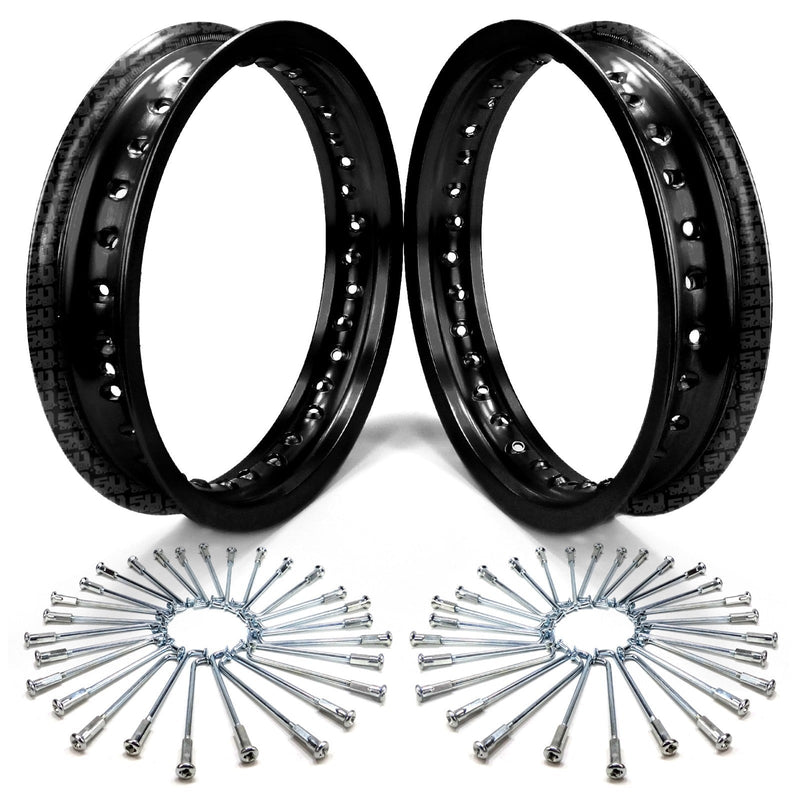 Load image into Gallery viewer, 2 Pit Bike Rims 10 inch 28 Hole + Spokes
