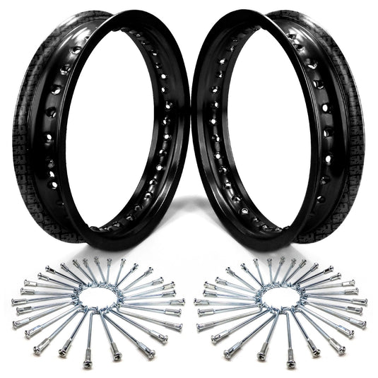 2 Pit Bike Rims 10 inch 28 Hole + Spokes