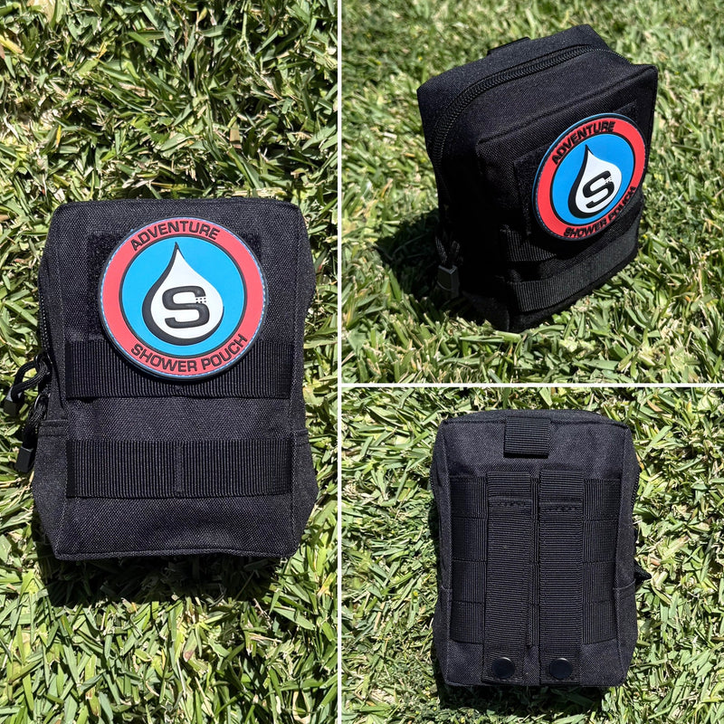 Load image into Gallery viewer, Tactical Molle Zipper Bag + Adventure Sampler Kit: 4 Shower Pouches, 1 Hand Sanitizer (80%), and 1 Deodorant
