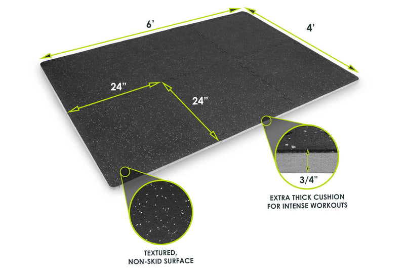 Load image into Gallery viewer, Rubber Top Exercise Puzzle Mat 0.75in 24sqft
