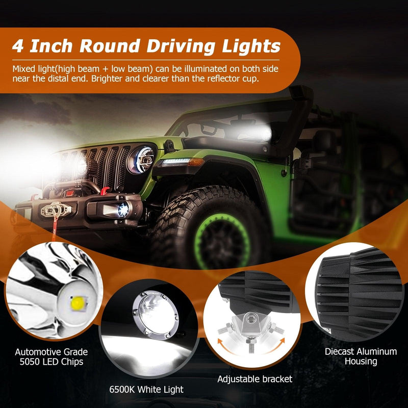 Load image into Gallery viewer, C4 Series | 4 Inch 100W Round Offroad LED Driving Lights Combo Beam
