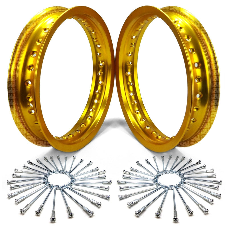 Load image into Gallery viewer, 2 Pit Bike Rims 10 inch 28 Hole + Spokes
