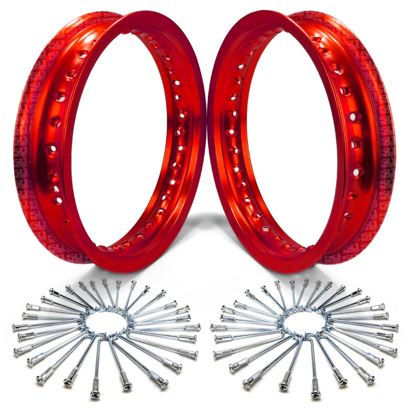 Load image into Gallery viewer, 2 Pit Bike Rims 10 inch 28 Hole + Spokes
