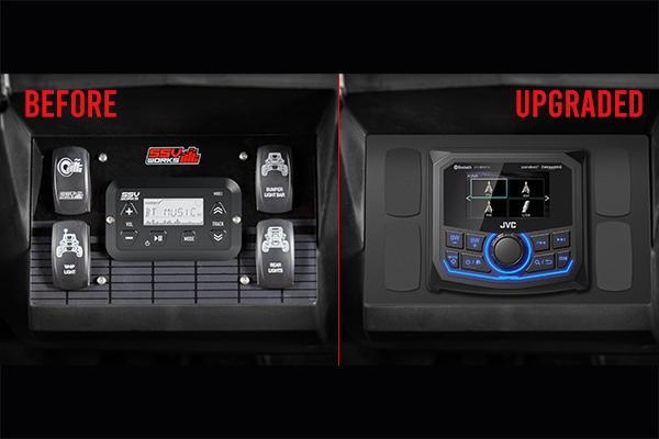 Load image into Gallery viewer, 2014-2018 Polaris RZR 900 / 1000 JVC MR3 Media Receiver Plug-&amp;-Play Kit
