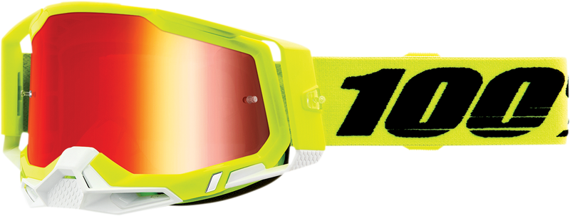 Load image into Gallery viewer, 100% Racecraft 2 Goggles - Fluo Yellow - Red Mirror 50010-00004
