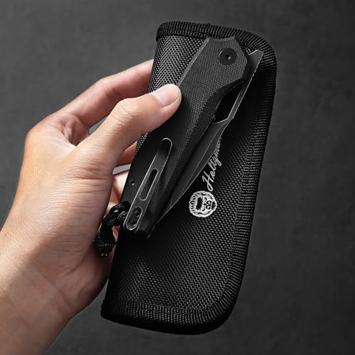 Load image into Gallery viewer, The Sentinel Folding Knife Giftset (black stonewashed blade+black G10 handle)
