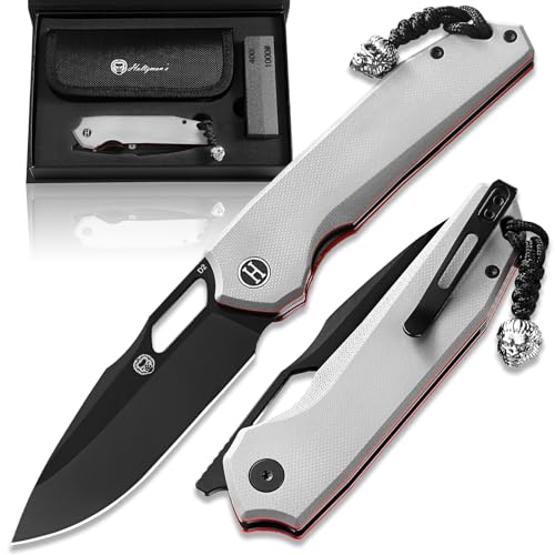 Load image into Gallery viewer, The Sentinel Folding Knife Giftset (black blade+dark grey/red liner G10 handle)
