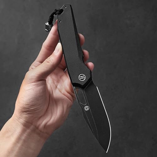 Load image into Gallery viewer, The Sentinel Folding Knife Giftset (black stonewashed blade+black G10 handle)
