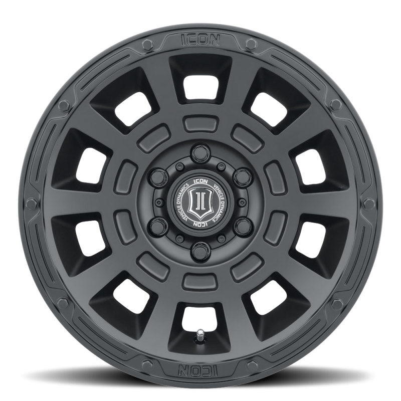 Load image into Gallery viewer, ICON Thrust 17x8.5 6x5.5 0mm Offset 4.75in BS Satin Black Wheel
