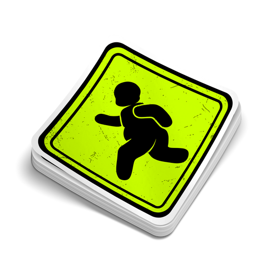 Fat Guy Crossing - Hard Hat Decal