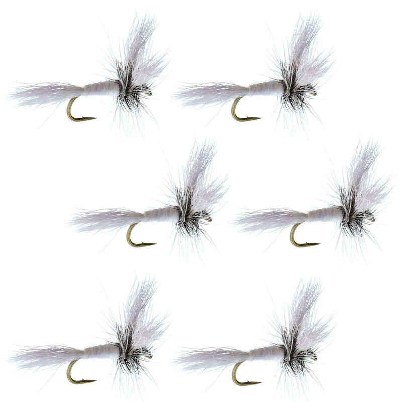 Load image into Gallery viewer, Barbless White Wulff Classic Hair Wing Dry Fly - 6 Flies Hook Size 10
