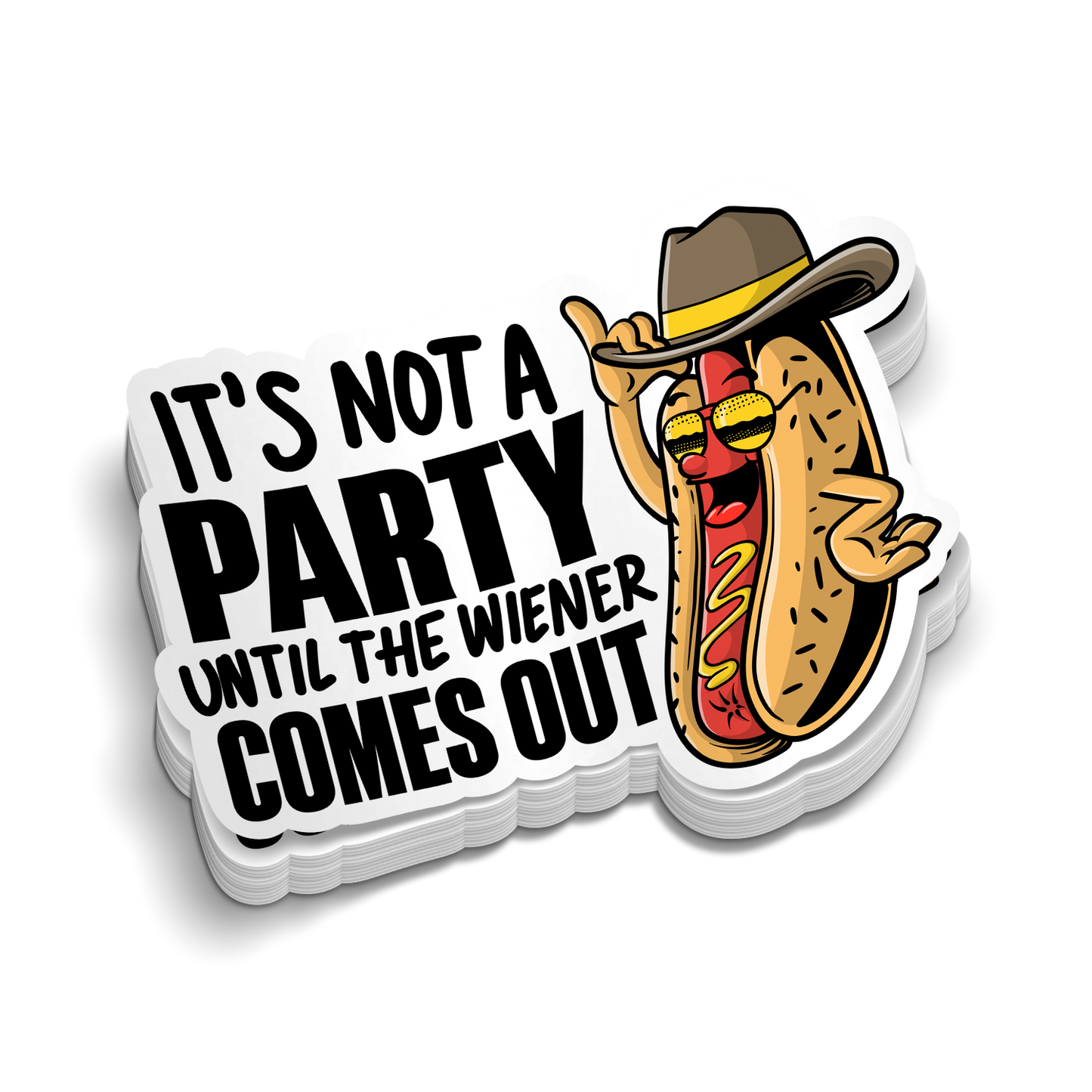 Not Party Weiner - Hard Hat Decal