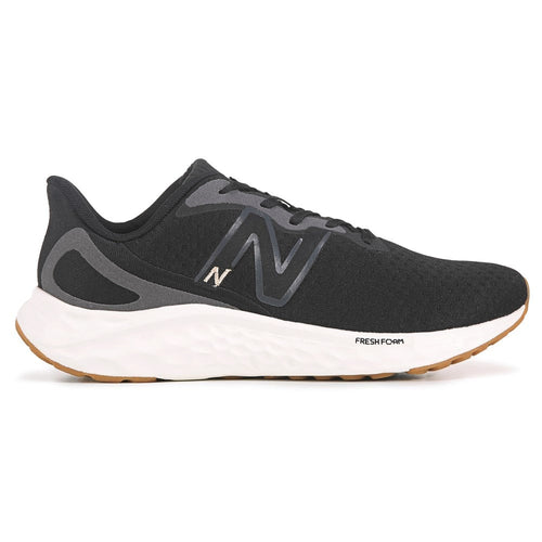 Women's New Balance Fresh Foam Arishi v4, Black/Light Gold Metallic/Gum 2, 9.5 D Wide - Skoutley Outdoors LLC