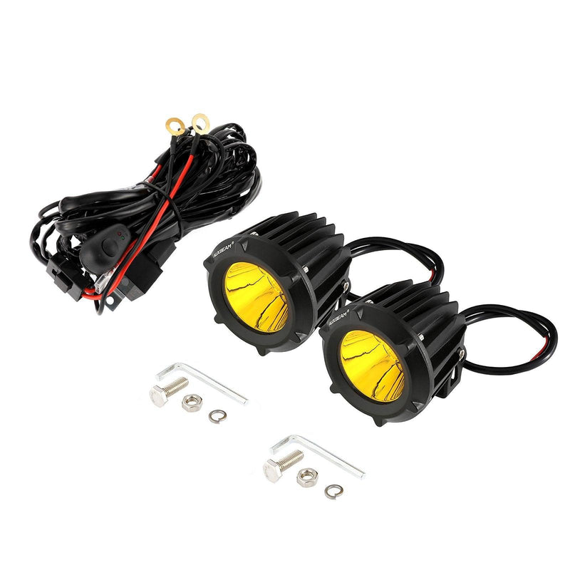 Load image into Gallery viewer, 3.5 Inch 50W Round/Square LED Driving Lights Combo White/Yellow with wiring harness for 2000 FORD F250
